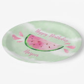 かわいいスイカ誕生日パーティー ペーパープレート (アングル)