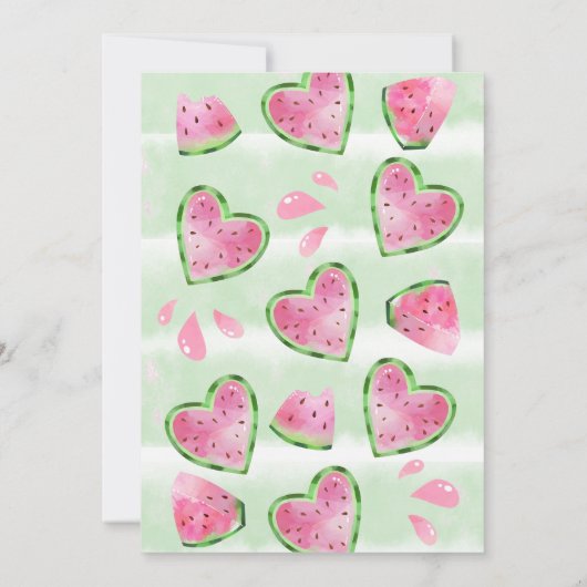 かわいいスイカ誕生日パーティー 招待状 (裏面)