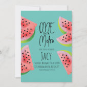 かわいいスイカ誕生日水彩夏パーティーI 招待状 (正面)