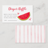 かわいいスイカ赤ちゃんシャワーおむつラッフルチケット エンクロージャーカード (正面/裏面)