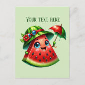 かわいいスイカ追加文字 ポストカード (正面)