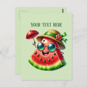 かわいいスイカ追加文字 ポストカード (正面/裏面)