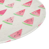 かわいいスイカ：シームレスな水色パターン。 カッティングボード (角)