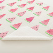 かわいいスイカ：シームレスな水色パターン。 シェルパブランケット (3/4)