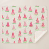 かわいいスイカ：シームレスな水色パターン。 シェルパブランケット (正面(横))