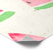 かわいいスイカ:シームレスな水色パターン。 ポスター (角)