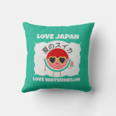 かわいいスイカLOVE JAPAN かわいい夏の果物 クッション (裏面)