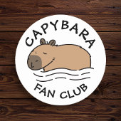 かわいいスイミングカピバラパーソナライズされた ラウンドペーパーコースター