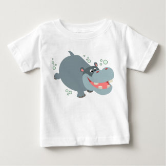 かわいいスイミングカートンカバベビーTシャツ ベビーTシャツ