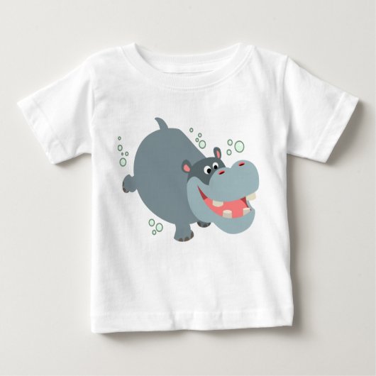かわいいスイミングカートンカバベビーTシャツ ベビーTシャツ (正面)