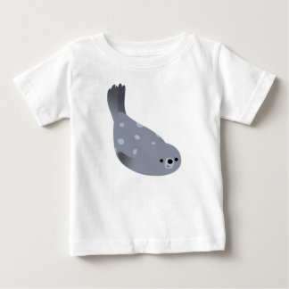 かわいいスイミングカートーンハーバーシールベビーTシャツ ベビーTシャツ