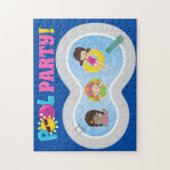 かわいいスイミングプールパーティー女子 ジグソーパズル (縦)