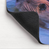 かわいいスイミングワイルドビーバーワイルドライフアート マウスパッド (コーナー)