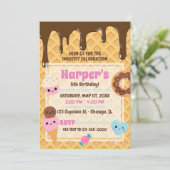 かわいいスイーツかわいい誕生会 招待状 (スタンド正面)