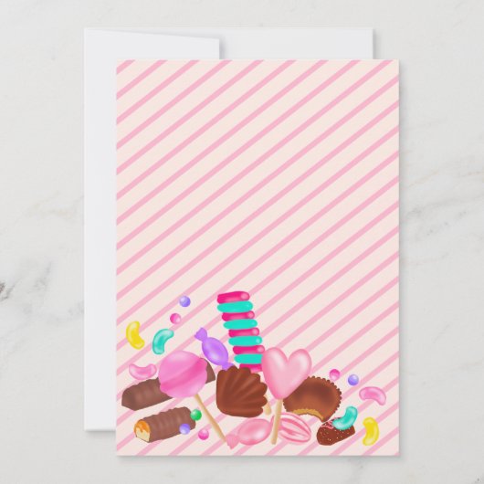 かわいいスイーツキャンディイラストレーション5thバースデーパーティー 招待状 (裏面)