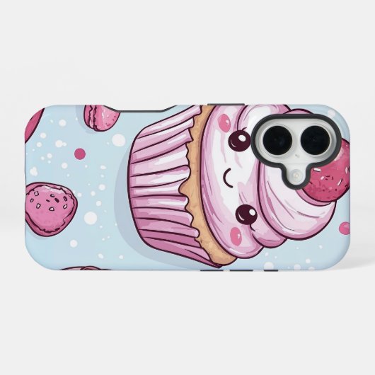 かわいいスイーツ:愛らしいデザートアニメ電話ケース iPhone 16ケース (裏面横)