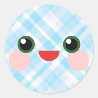 かわいいスイートアイ ギンガチェックの愛らしい顔の仲間 ラウンドシール