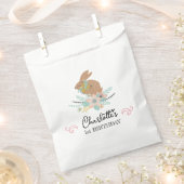 かわいいスイートウサギ動物 1歳の誕生日パーティー フェイバーバッグ (クリップ留めされた状態)