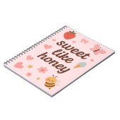 かわいいスイートガールピンクビー ノートブック (左側)