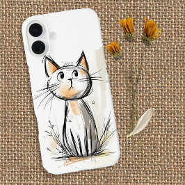 かわいいスイートキャットイラストレーション iPhone 16 PLUSケース