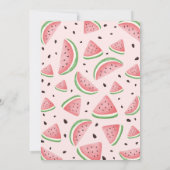 かわいいスイートスイカ1st誕生日パーティーピンク 招待状 (裏面)