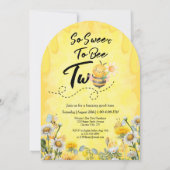 かわいいスイートツービー ワイルドフラワー 1歳の誕生日 招待状 (裏面)