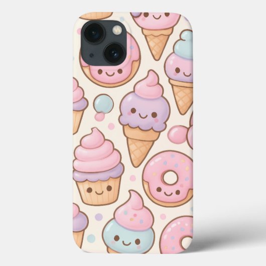かわいいスイートトリートパタン – ニコニコCupcakes Case-Mate iPhoneケース (裏面)