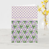 かわいいスイートバイオレット、2月の誕生日カード カード (黄色い花)