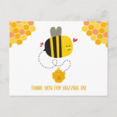 かわいいスイートビーでブザーをありがとう誕生日 ポストカード (正面)