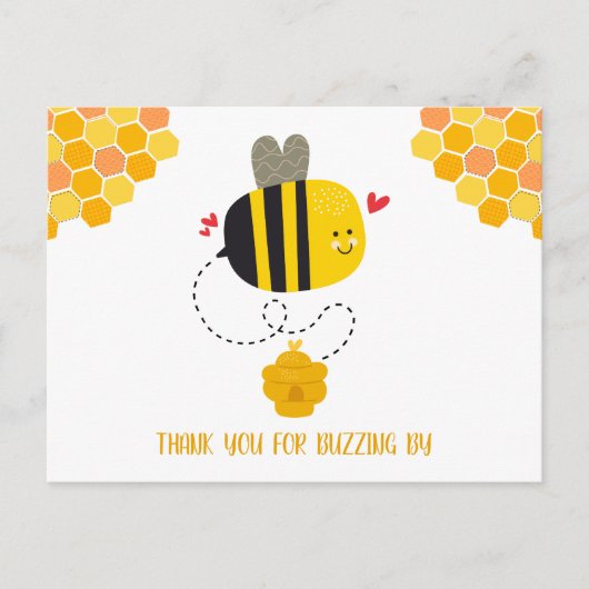 かわいいスイートビーでブザーをありがとう誕生日 ポストカード (正面)