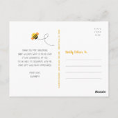 かわいいスイートビー赤ちゃんシャワーありがとうBuzing By ポストカード (裏面)