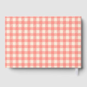 かわいいスイートピンクの桃色のギンガムチェックパーティー ゲストブック (裏面)
