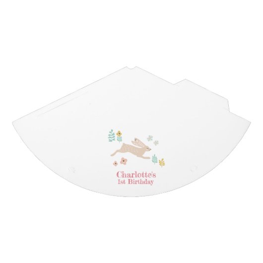 かわいいスイートフラワーのガーデンカートゥーンバースデーパーティー パーティーハット (正面)