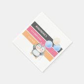 かわいいスイートペンギンバルーンガール誕生日 スタンダードカクテルナプキン (角)