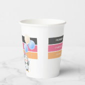 かわいいスイートペンギンバルーンガール誕生日 紙コップ (右)