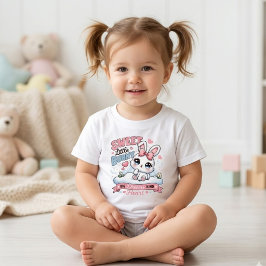 かわいいスイートリトルバニーの大きな夢のトドラー ベビーTシャツ