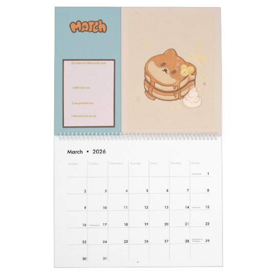 かわいいスウィートトリートカレンダー2025 -ゴール* カレンダー (3月 2026)