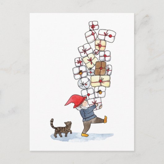 かわいいスウェーデントムテンクリスマスウォーター シーズンポストカード (正面)