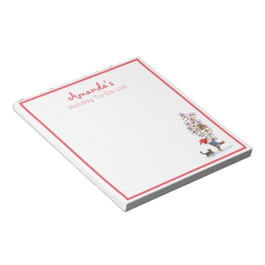 かわいいスウェーデントムテンクリスマスウォーター ノートパッド (アングル)