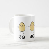 かわいいスエッグが5Gタワー放射を受ける コーヒーマグカップ (正面左)
