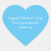 かわいいスカイブルーハートバレンタインデー教室 ハートシール (正面)