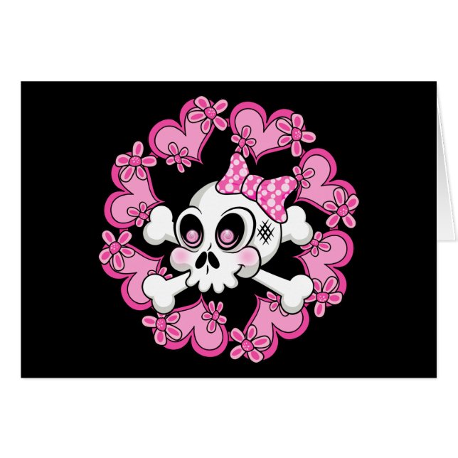 かわいいスカルとハート (正面横)