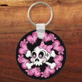 かわいいスカルとハート キーホルダー (正面)