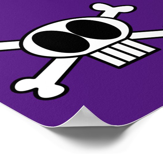 かわいいスカルと大きな黒い目の石骨 ポスター (角)