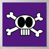 かわいいスカルと大きな黒い目の石骨 ポスター (正面)