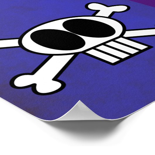 かわいいスカルと大きな黒い目の石骨 ポスター (角)