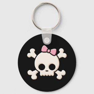 かわいいスカルの女の子Keychain キーホルダー