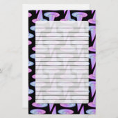 かわいいスカルウィッチハットパープルブルースケッチパターン 便箋 (正面/裏面)