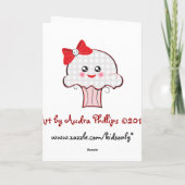 かわいいスカルカップケーキ誕生日 カード (裏面)