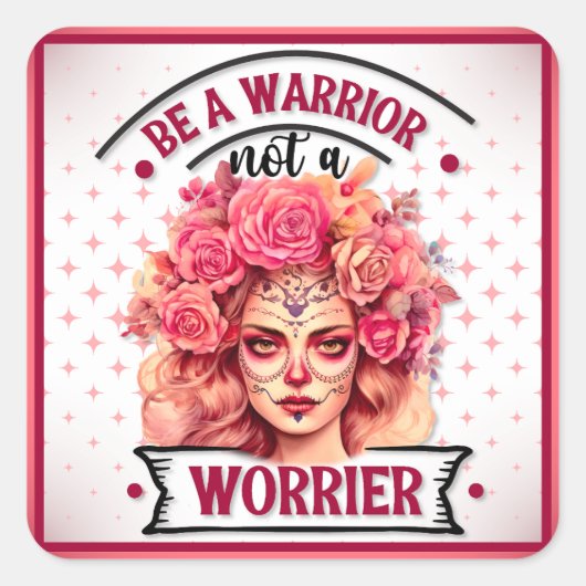 かわいいスカルシュガー スクエアシール (正面)